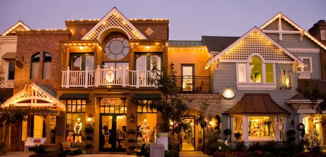 Downtown Danville at dusk